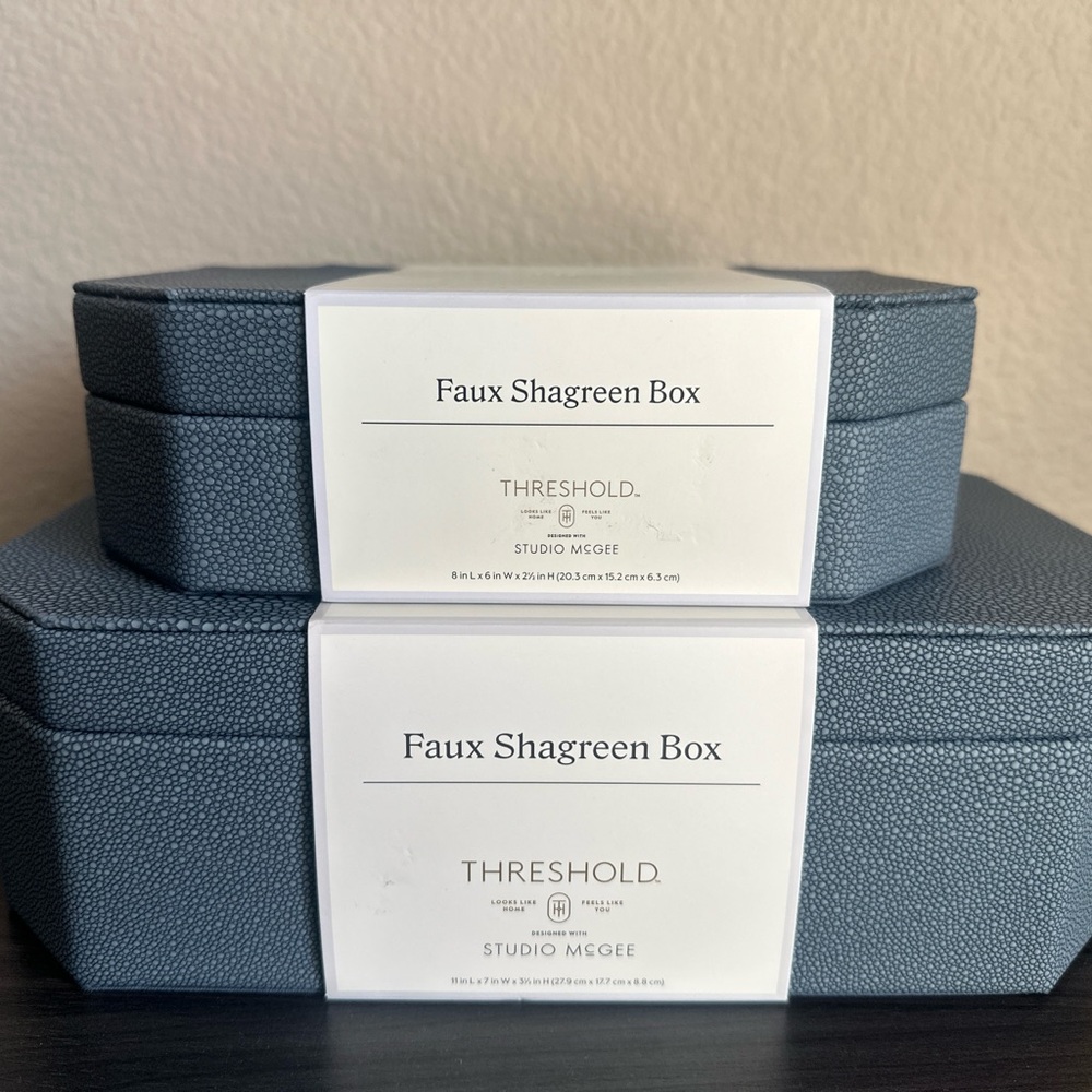 Threshold Faux Shagreen Box Set in Slate